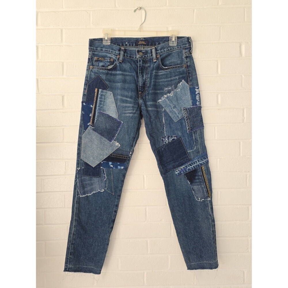 Polo Ralph Lauren The Avery Boyfriend Patchwork Distressed Jeans Size 27